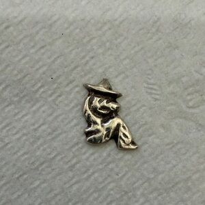 Vintage Sterling Silver Sitting Cowboy Charm Mexico 2.04g 1940s-1960s 925 silver